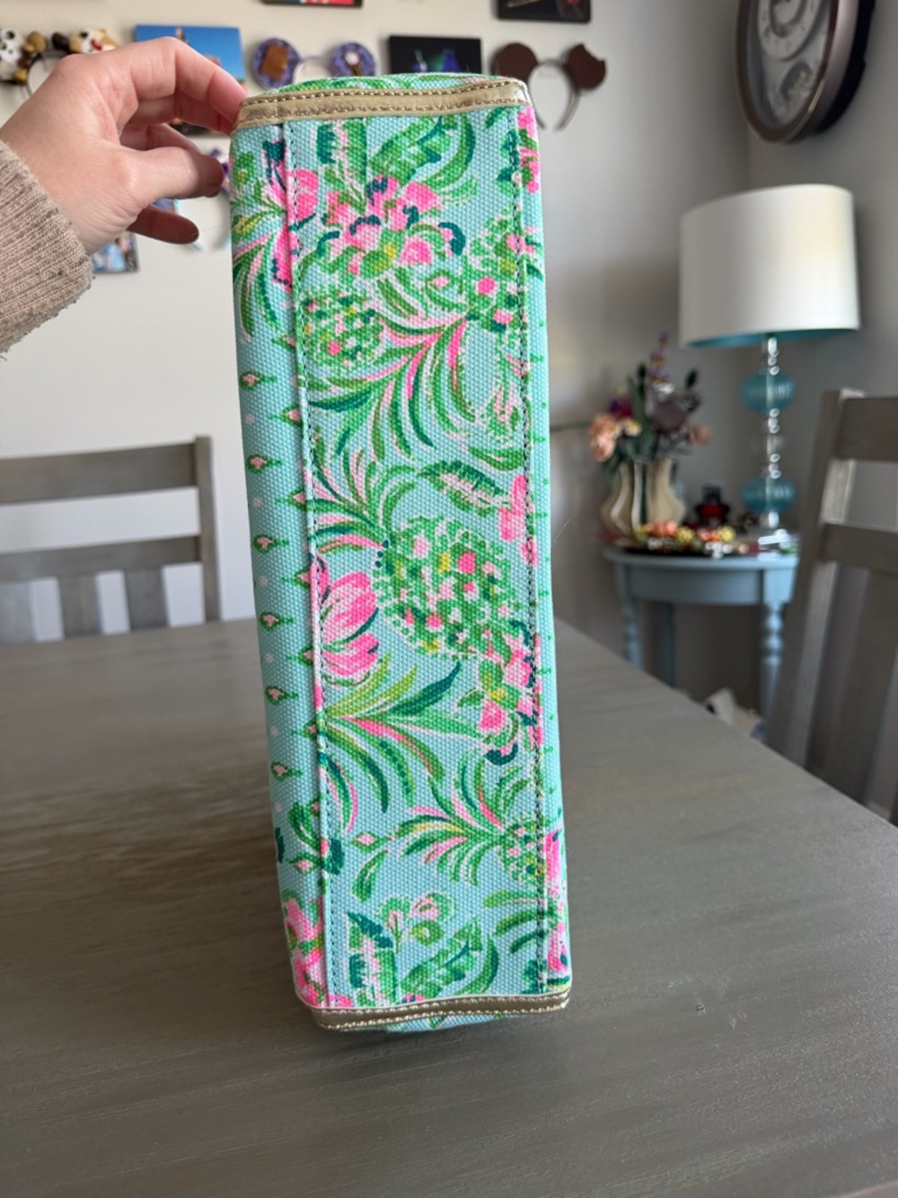 NWT Lilly Pulitzer Greydon canvas tote Oh diamond girl green pink bamboo - Picture 8 of 11